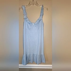 ELODIE Deep V-Neck Ruffle Minidress